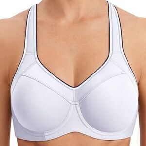 SYROKAN Women's Sports Bra with Underwire High Support Racerback - Size 38E